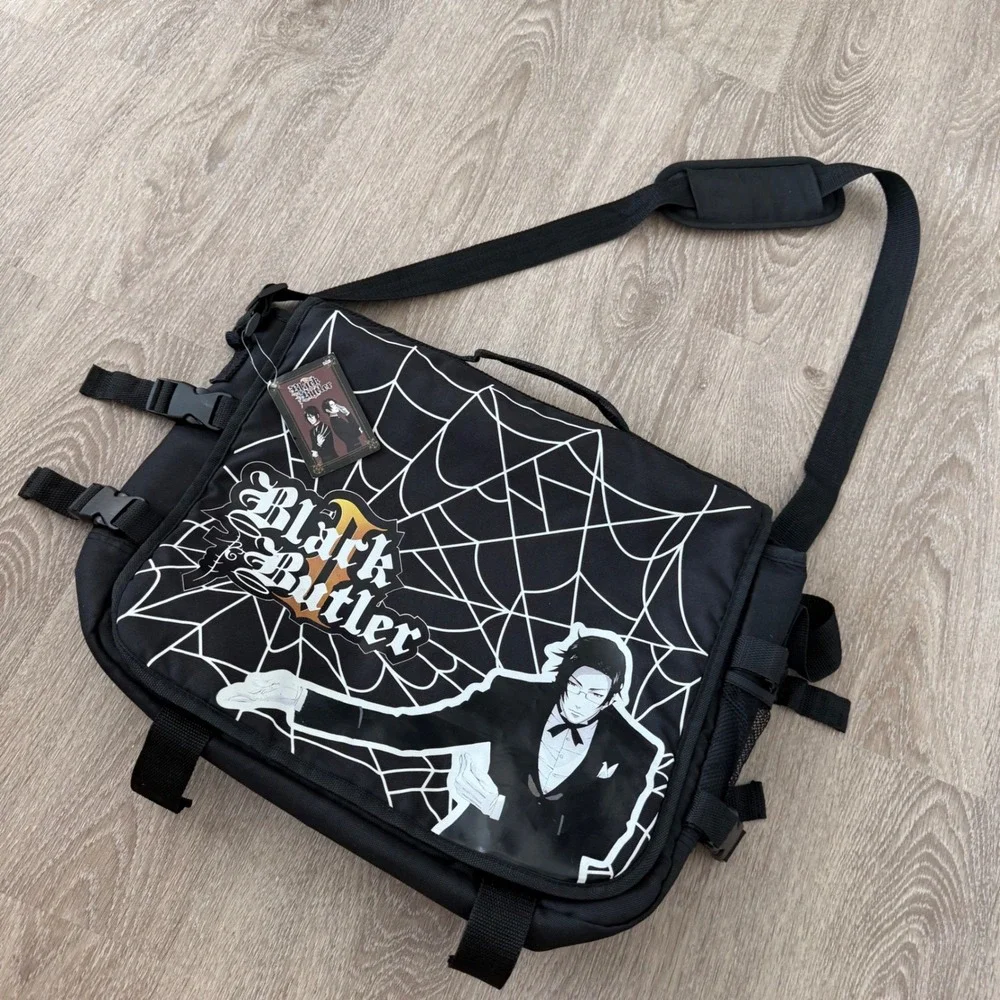 Black Butler II Claude Faustus Messenger Bag Gothic Spider Web Great Eastern NEW